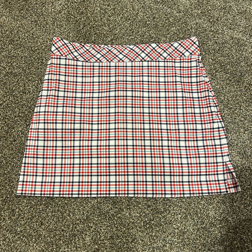 Izod White and Red A-Line Mini Skirt Casual
